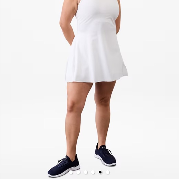 Athleta Match Point Pleated White Tennis Dress - Picture 5 of 7